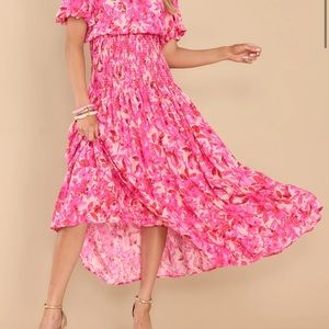 Medium Red Dress Boutique Take Me Traveling Fuchsia Floral Maxi by Entro